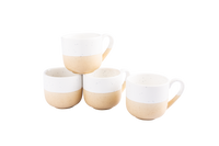 Weiß-beige Keramik-Tassen