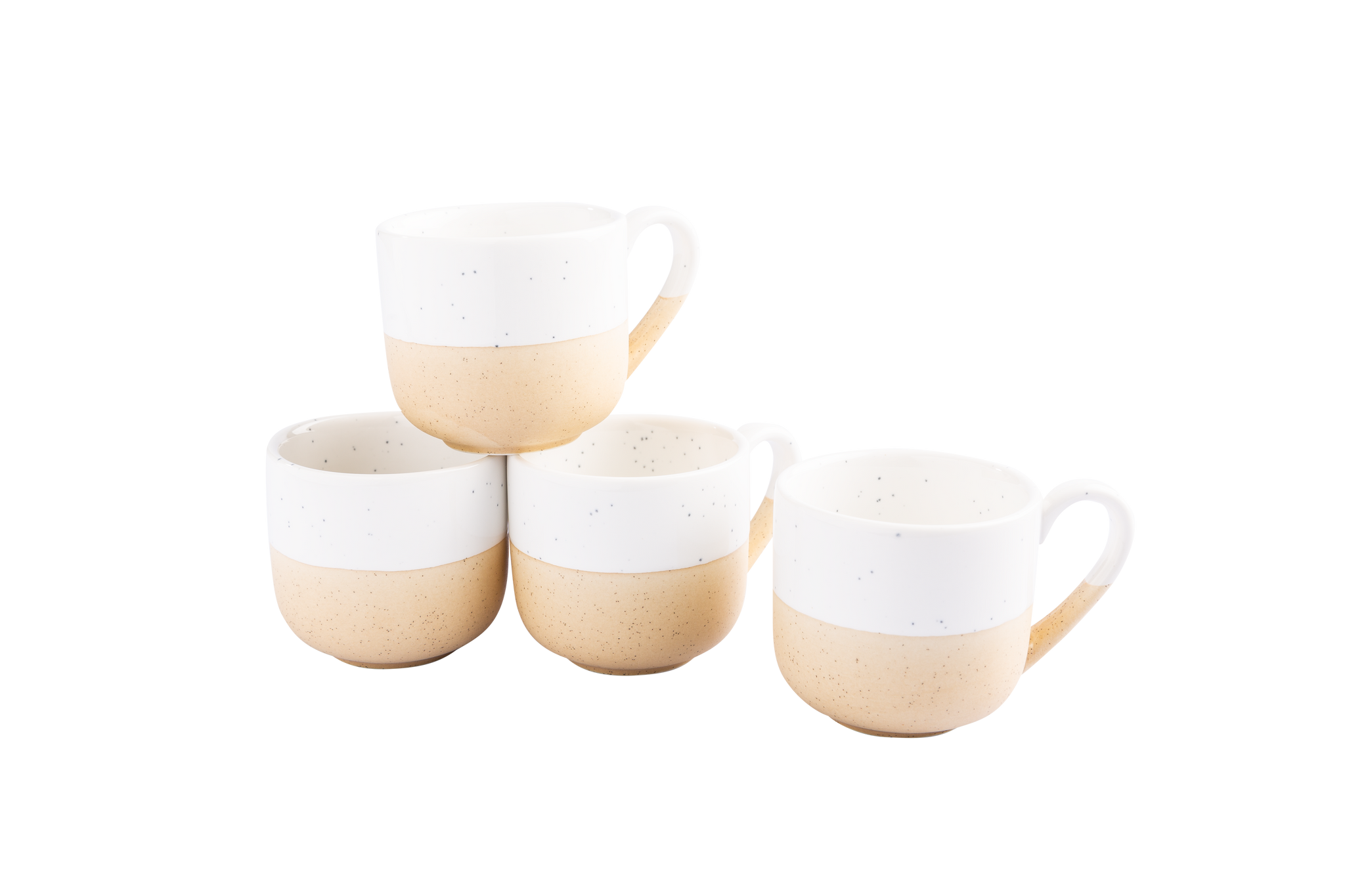 Weiß-beige Keramik-Tassen