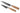 Ein großes und ein kleines Messer mit silberner Klinge und hölzernem Griff