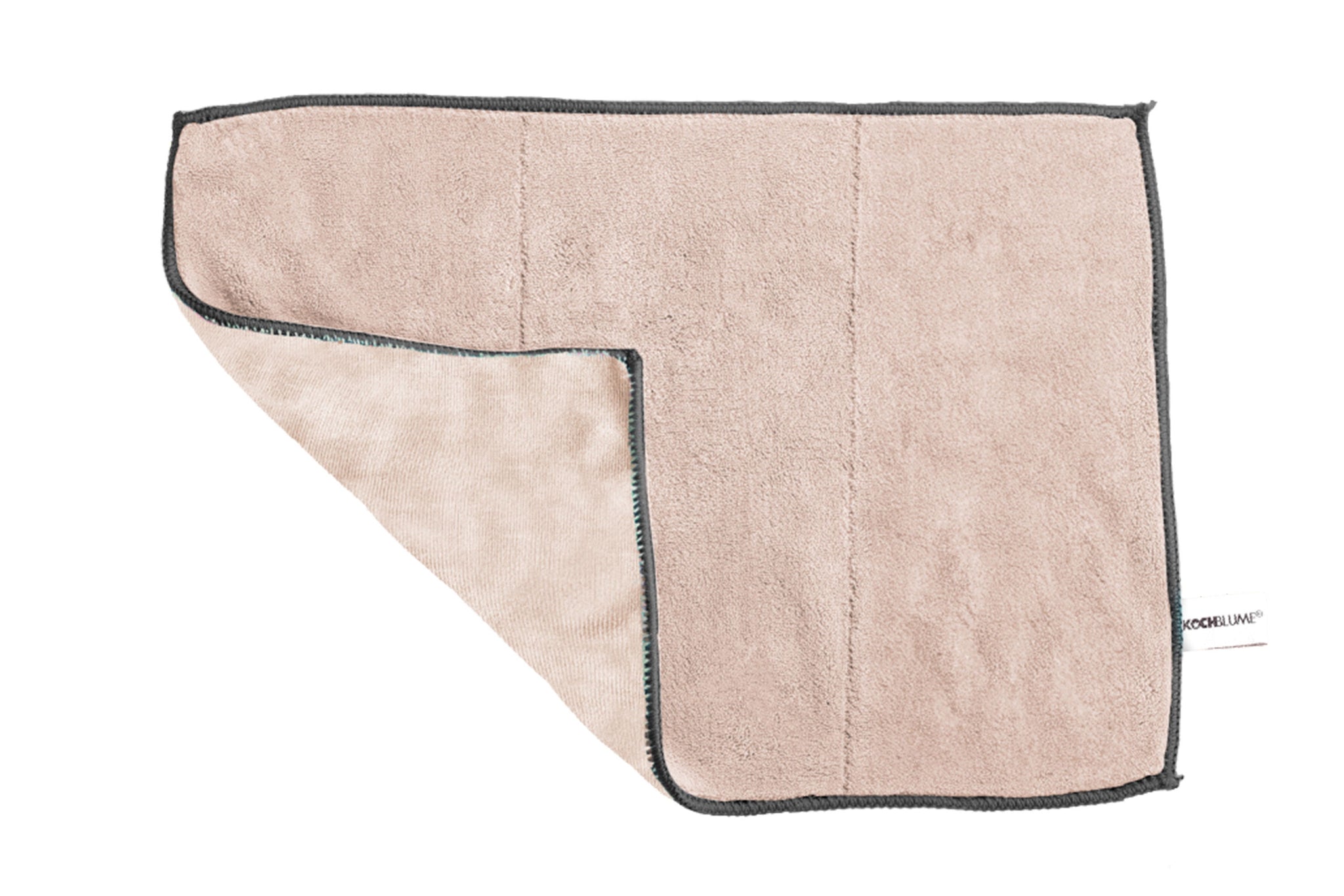 Ein Geschirrtuch in der Farbe altrosa