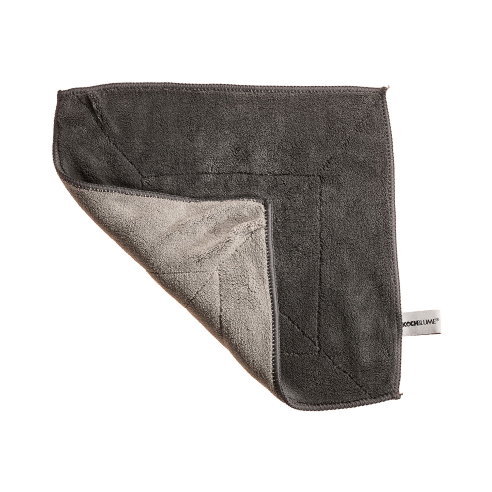 Ein Mikrofasertuch in der Farbe anthrazit