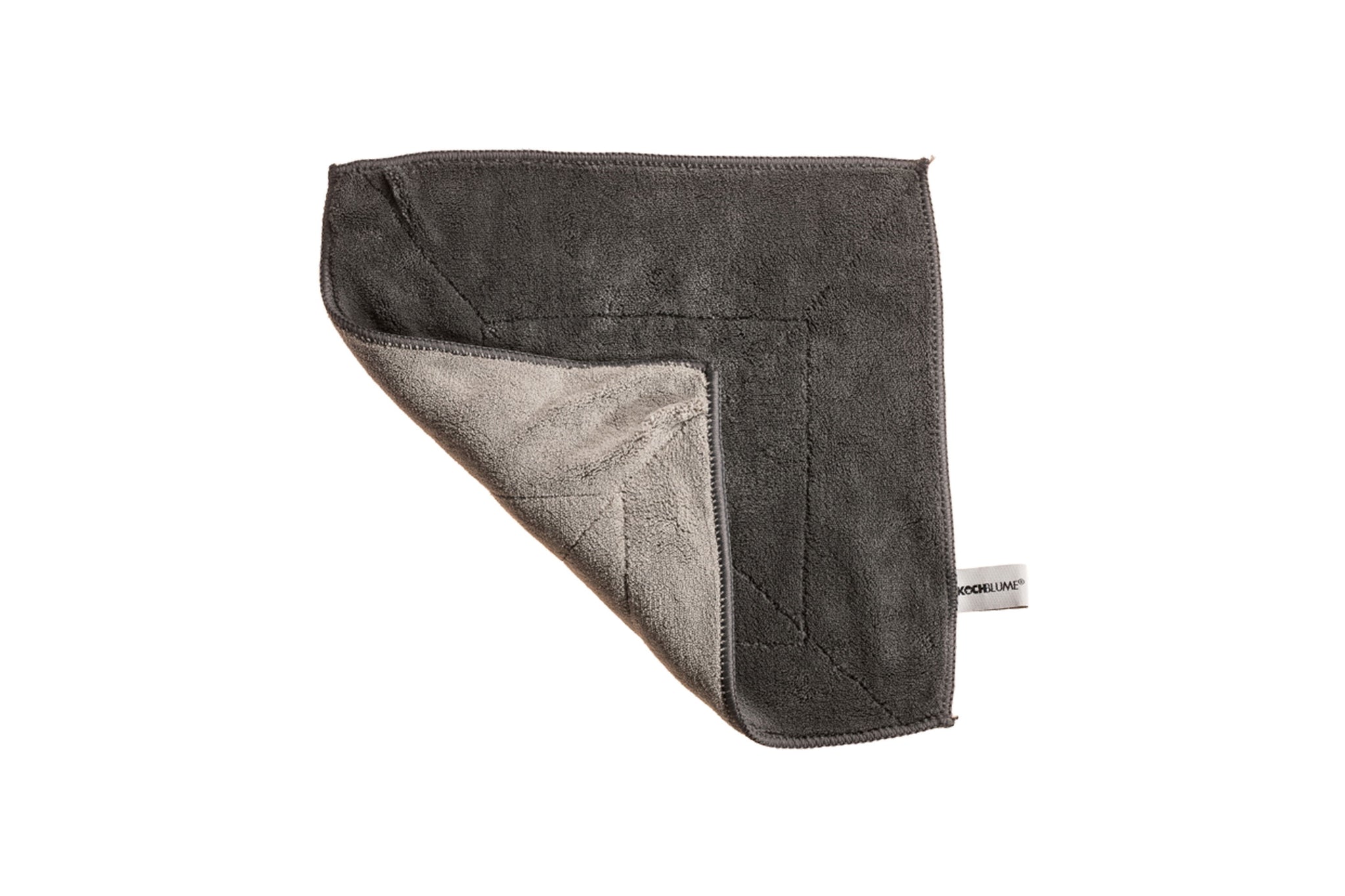 Ein Mikrofasertuch in der Farbe anthrazit