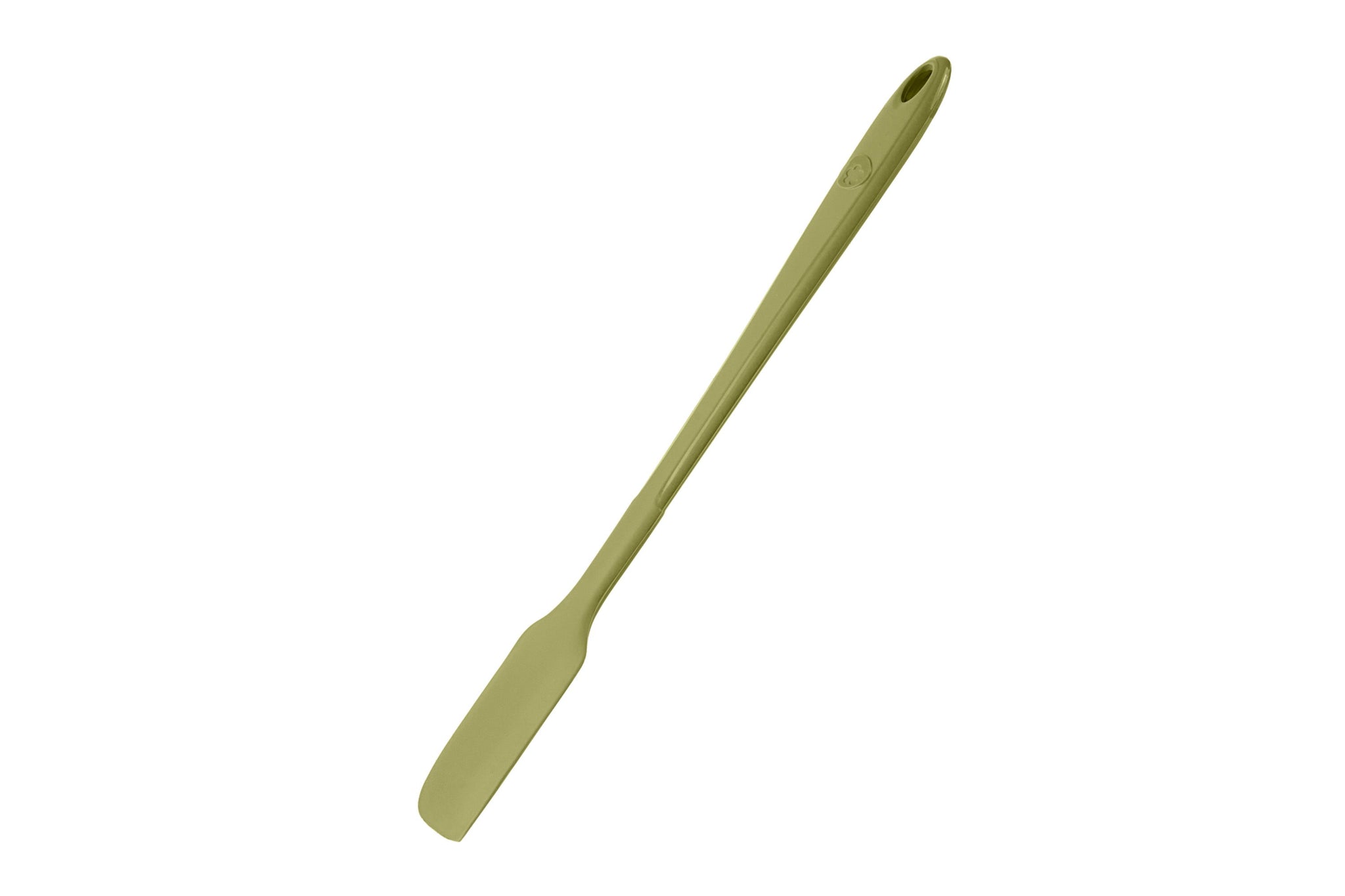 Ein Teigschaber in der Farbe olive