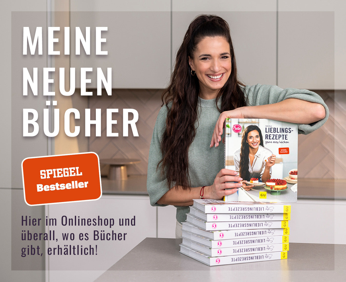 Sally mit ihrem Spiegel-Bestseller Buch Lieblingsrezepte