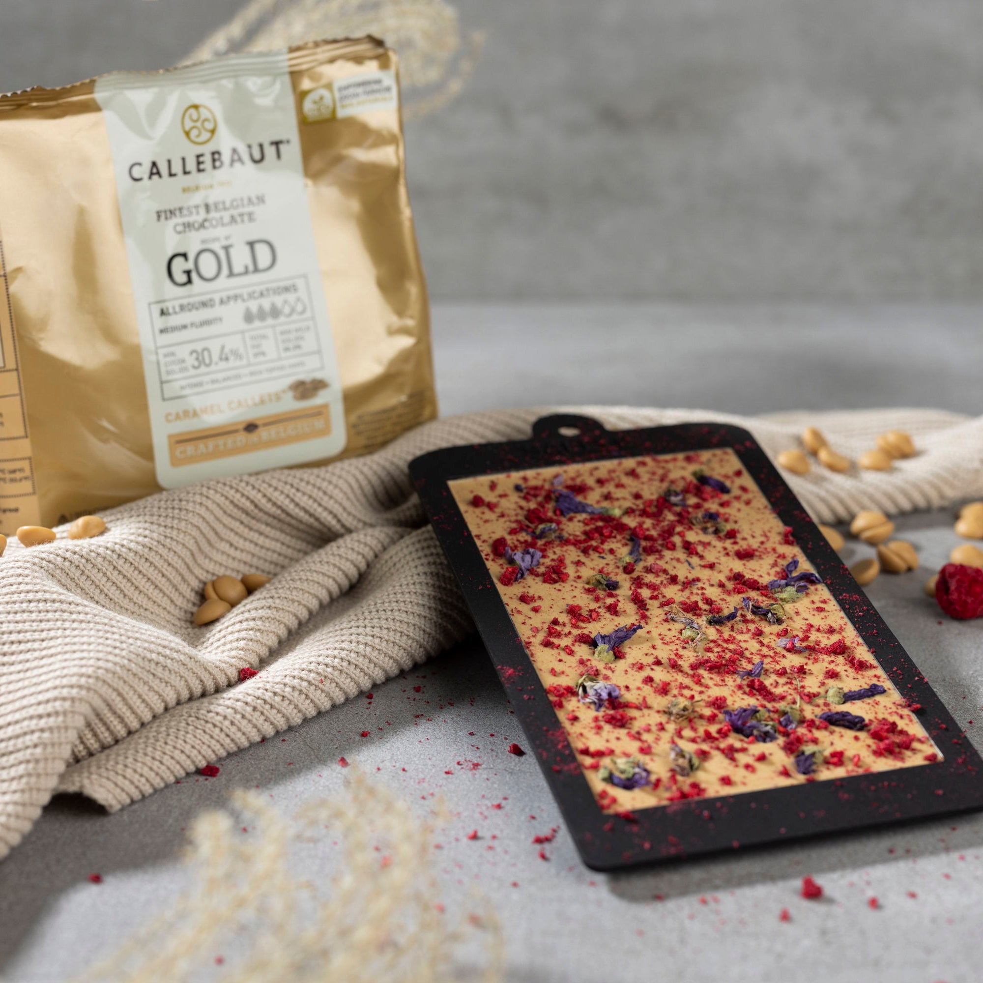Callebaut Karamell Kuvertüre gold - 400g Beutel