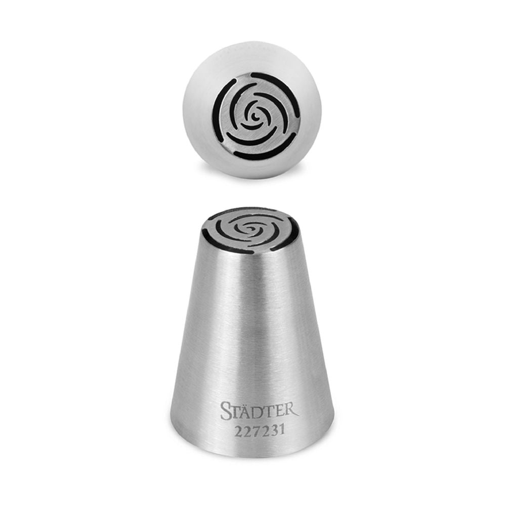 Eine silberne Rosenknospentülle