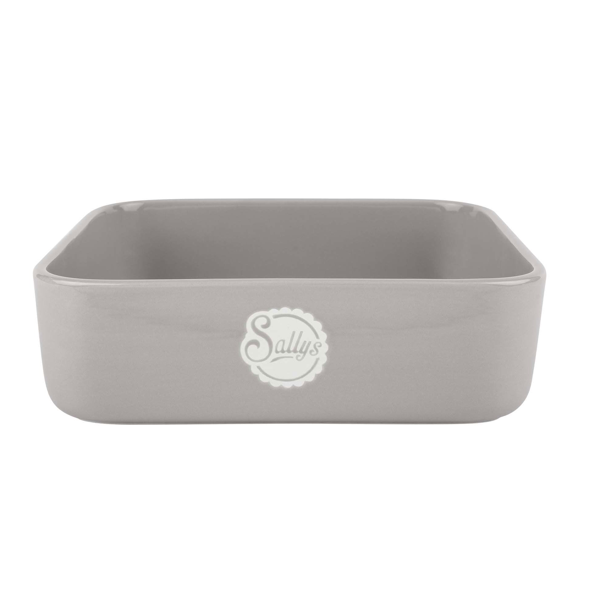 Eine kleine, beige Stoneware-Ofenform