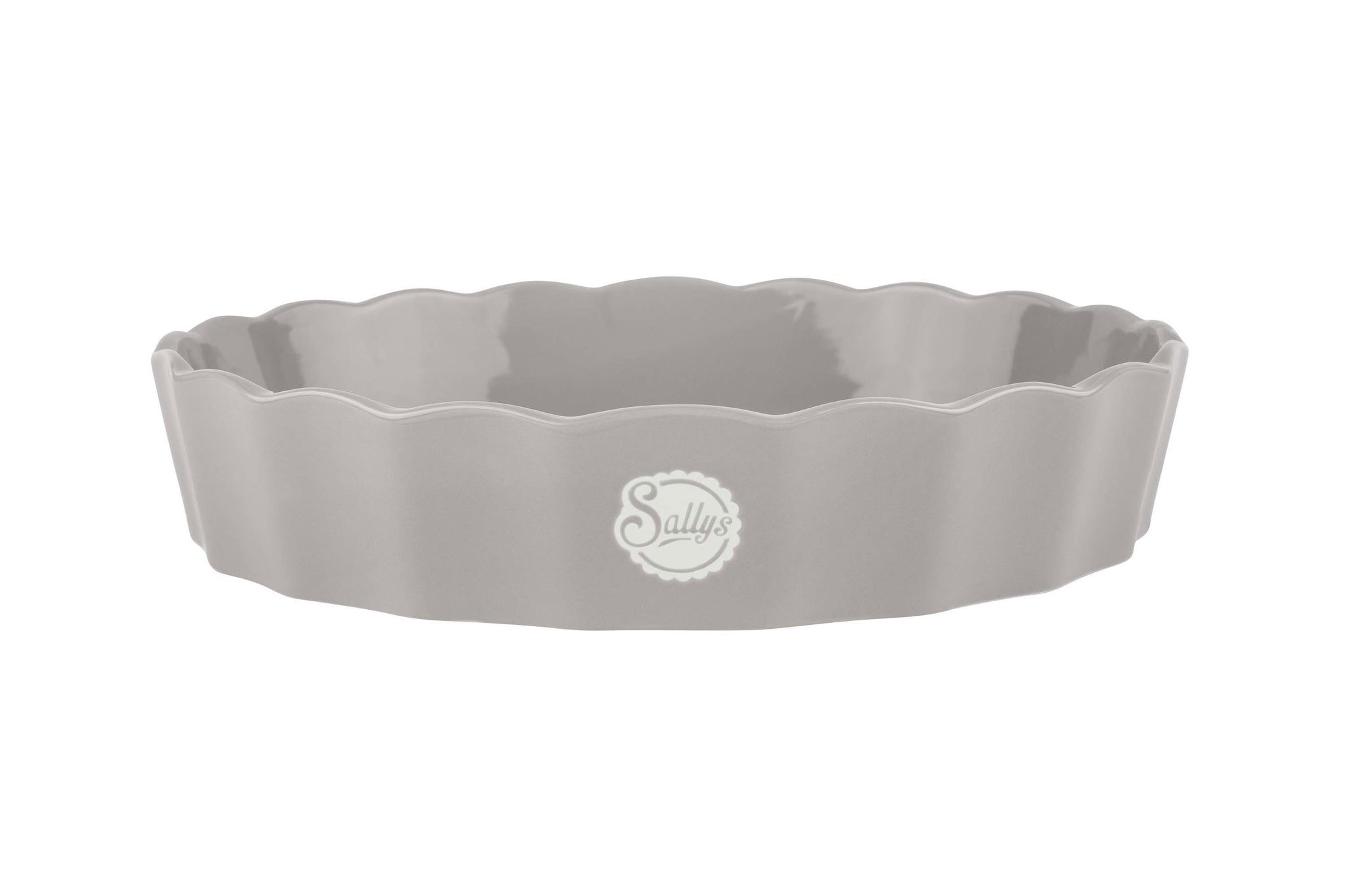 Eine beige, ovale Stoneware-Ofenform