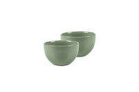 Zwei kleine, grüne Stoneware-Schüsseln