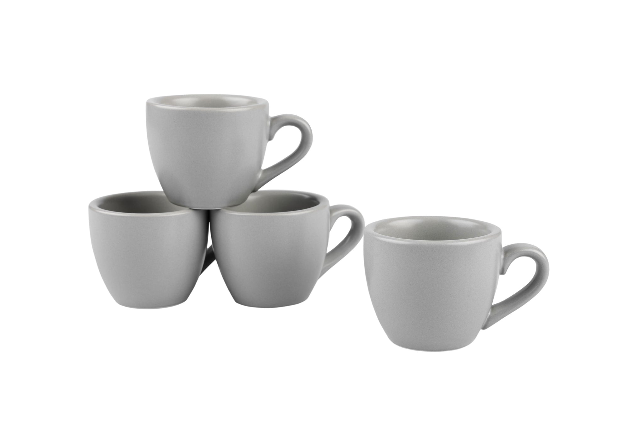 Mehrere graue Stoneware-Tassen