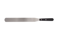 Eine große, silberne Streichpalette mit schwarzem Griff