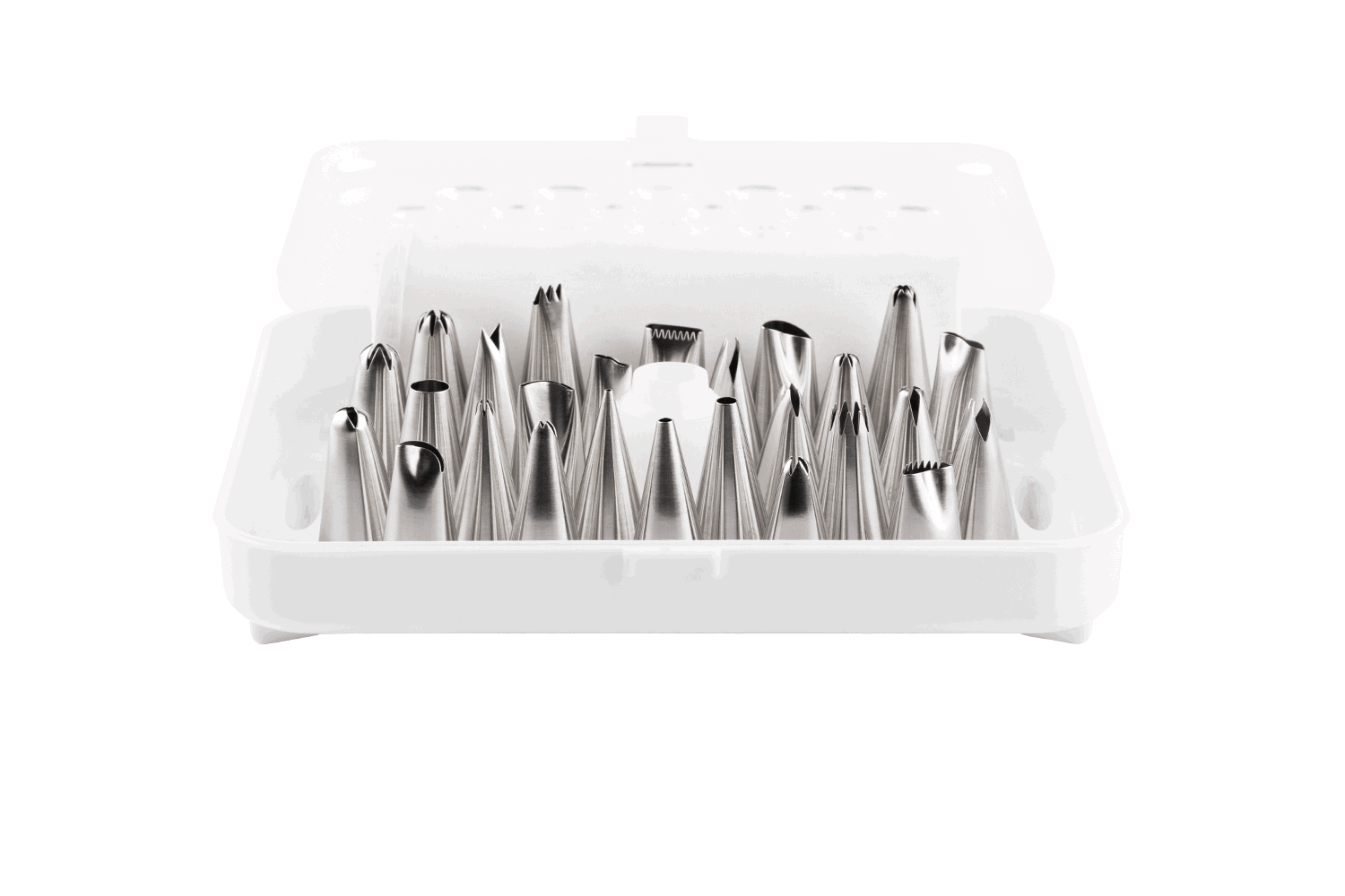 Eine Aufbewahrungsdose für Spritztüllen