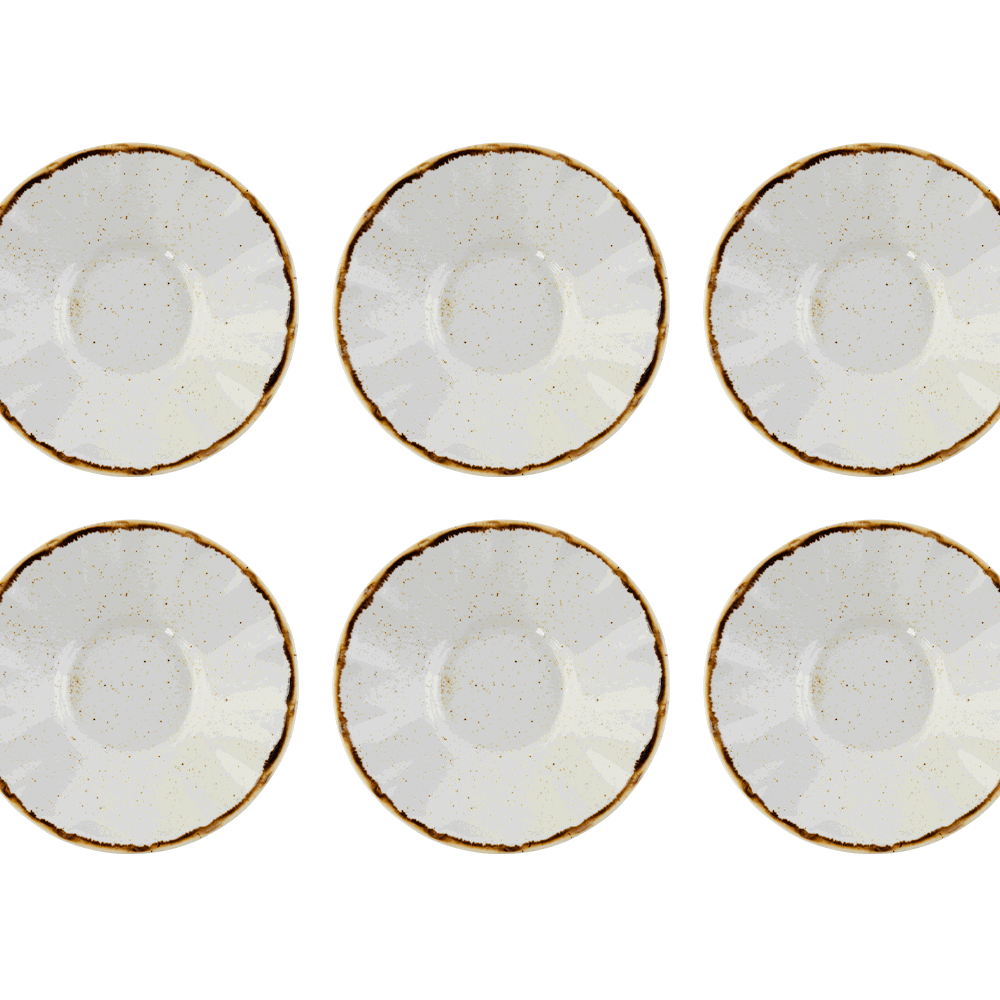 6 cream-gesprenkelte Untersetzer