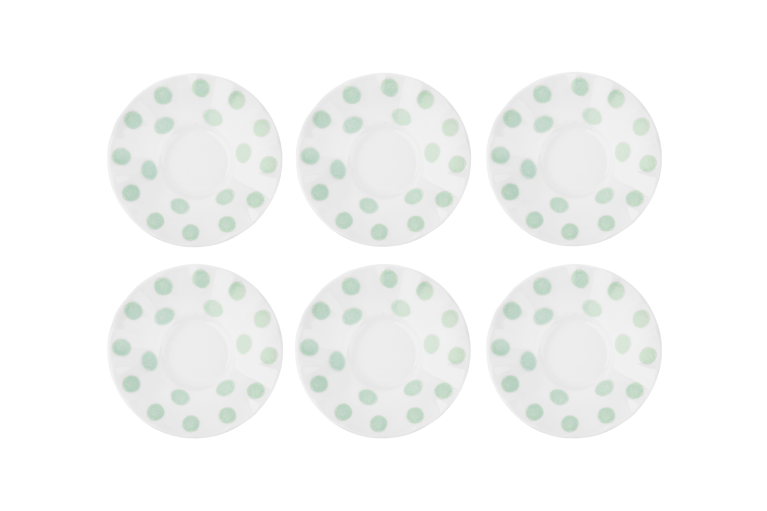 6 mint-gepunktete Untersetzer