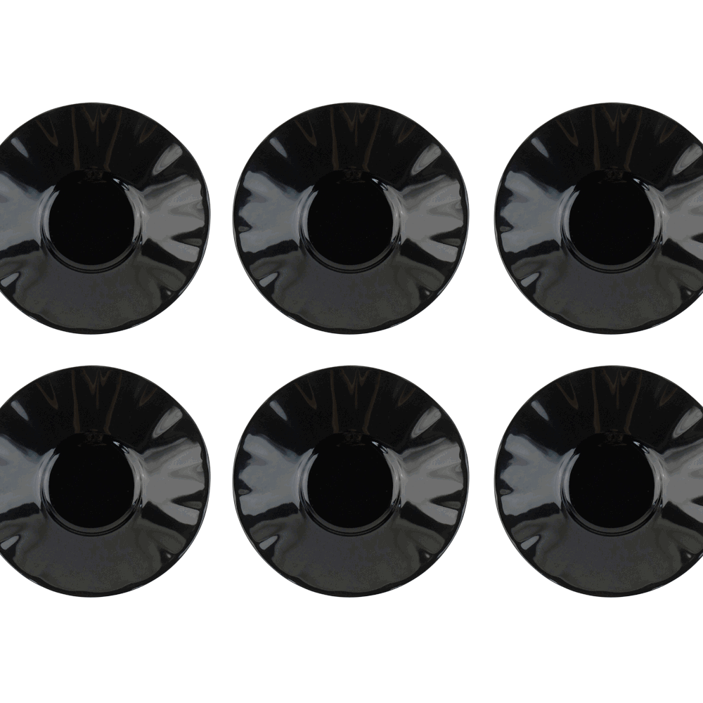 6 schwarze, glänzende Untersetzer