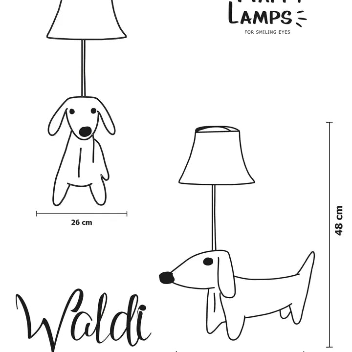 Waldi der Dackel - Stofftierlampe