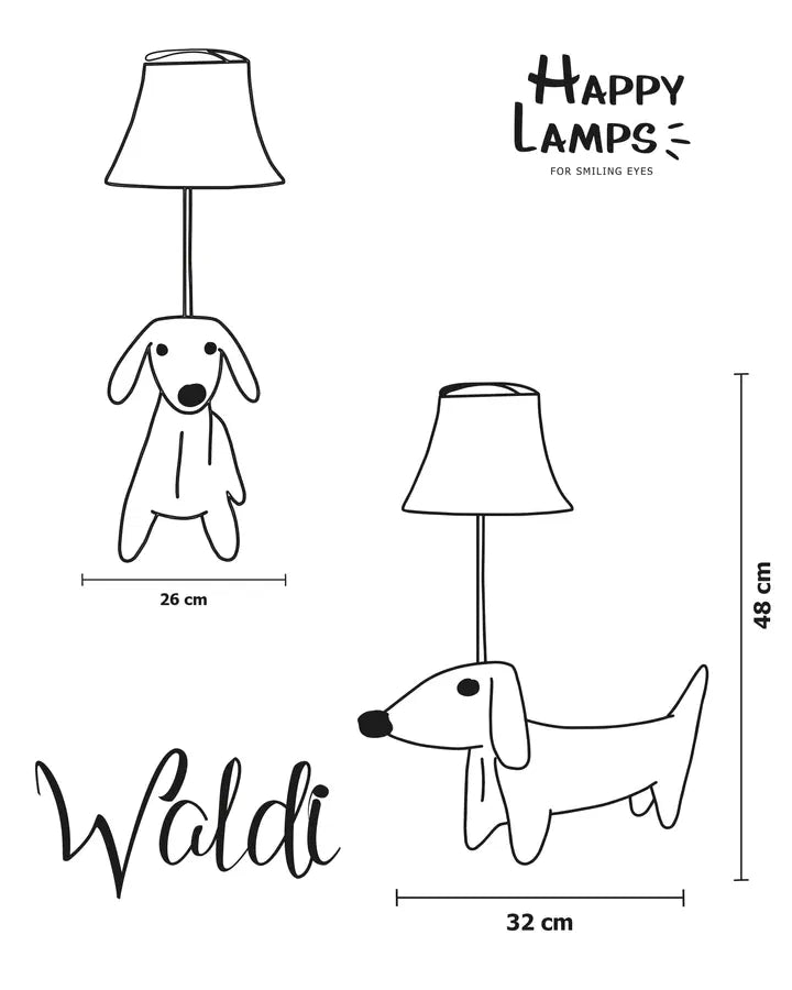 Waldi der Dackel - Stofftierlampe