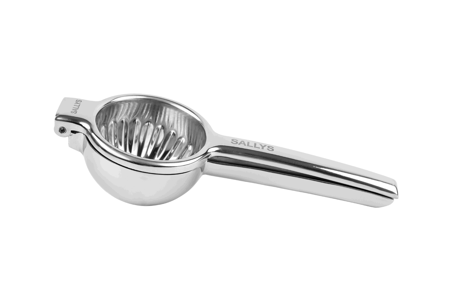 Eine silberne Zitruspresse