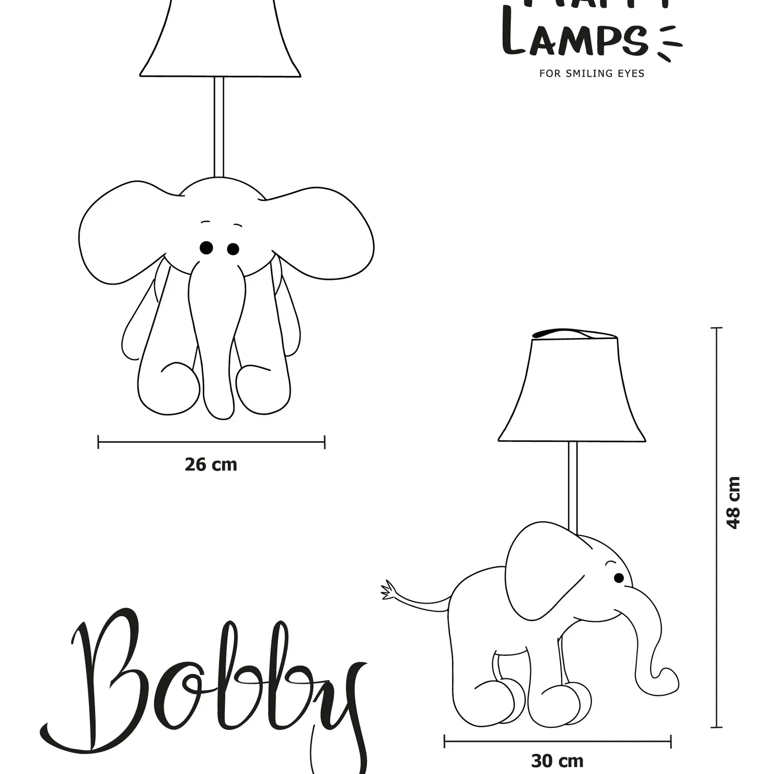 Bobby der Elefant -  Stofftierlampe