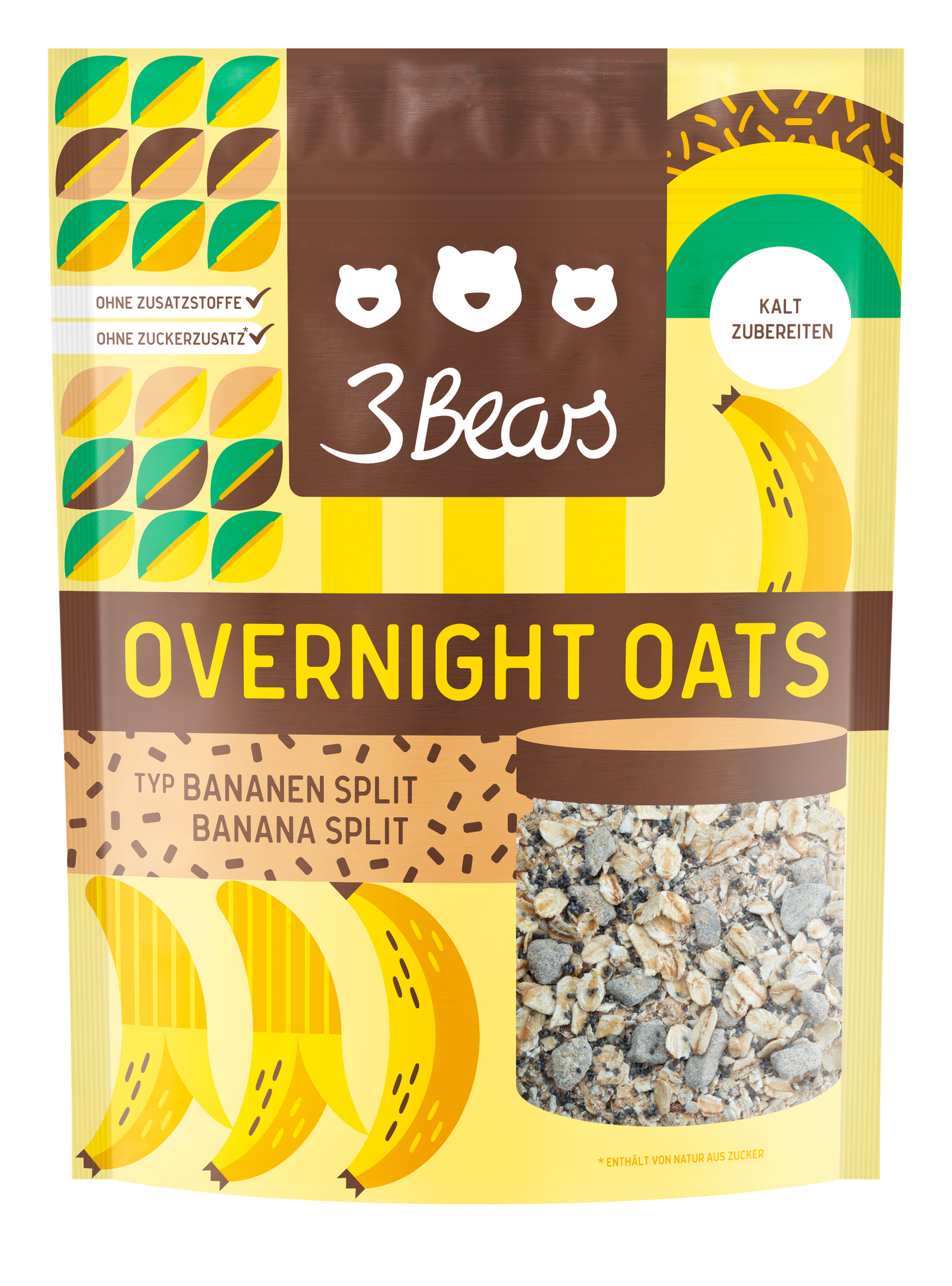 3Bears Overnight Oats Banana Split 400g
