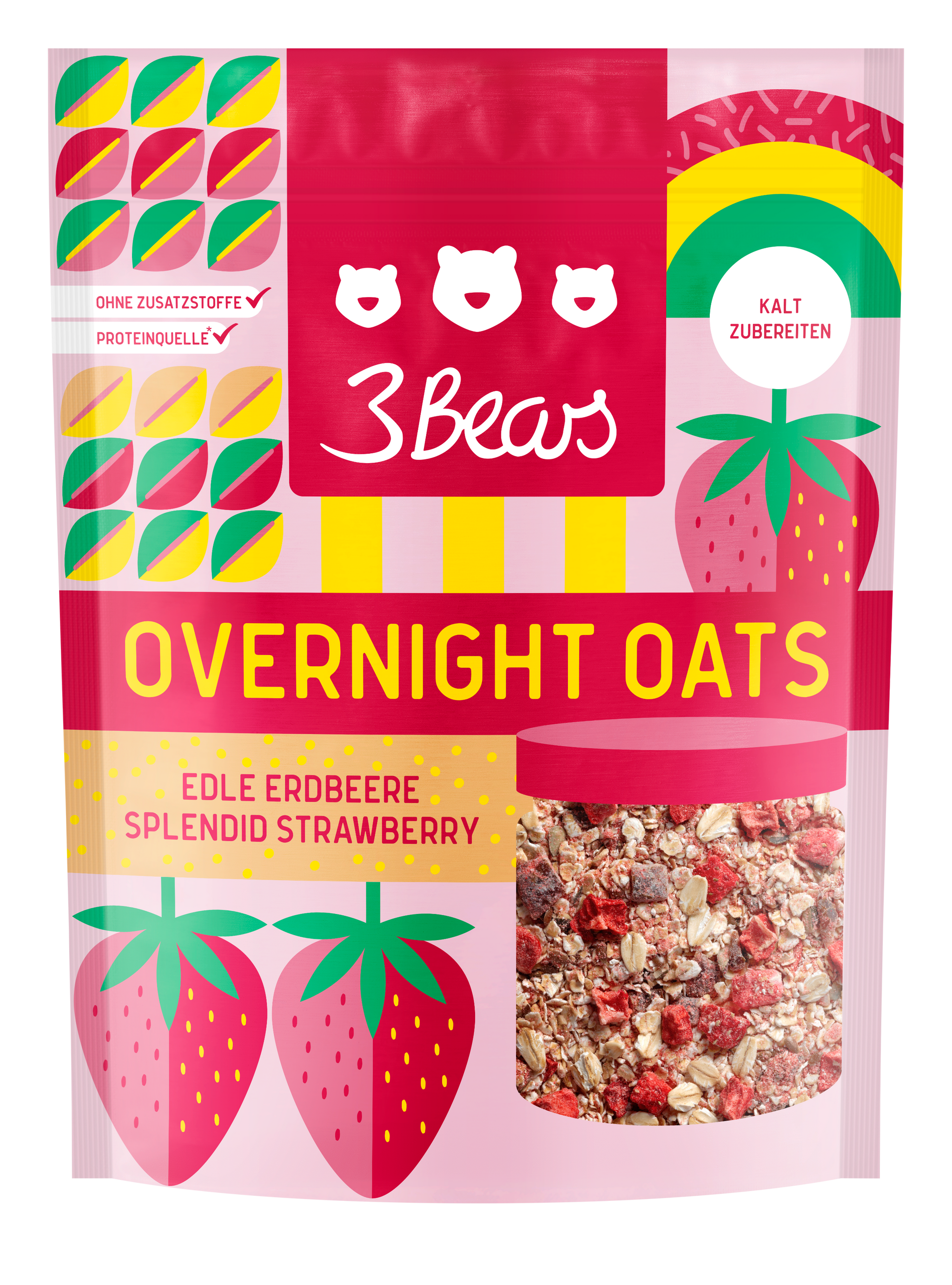 3Bears Overnight Oats Edle Erdbeere 400g