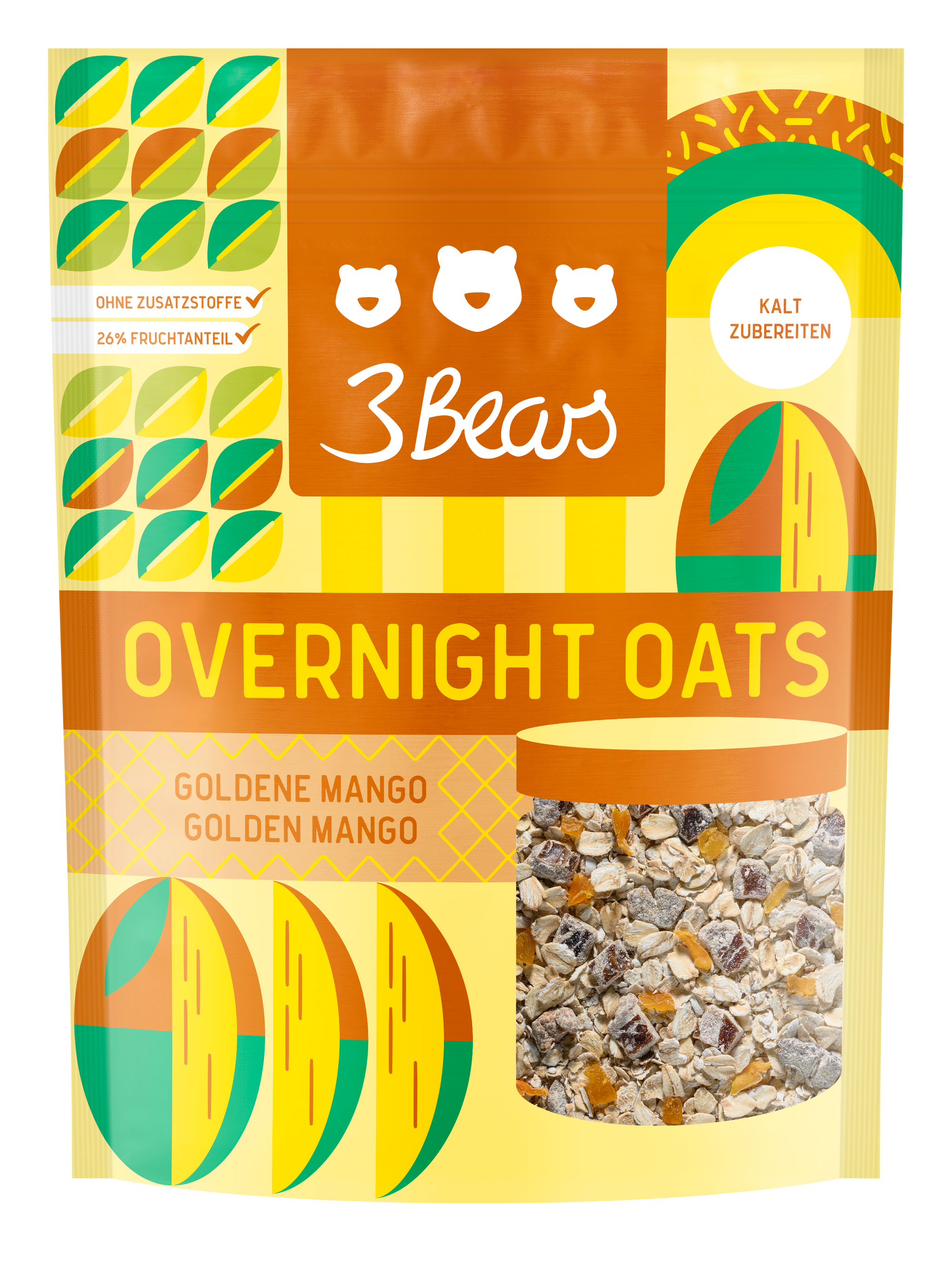 3Bears Overnight Oats Goldene Mango 400g