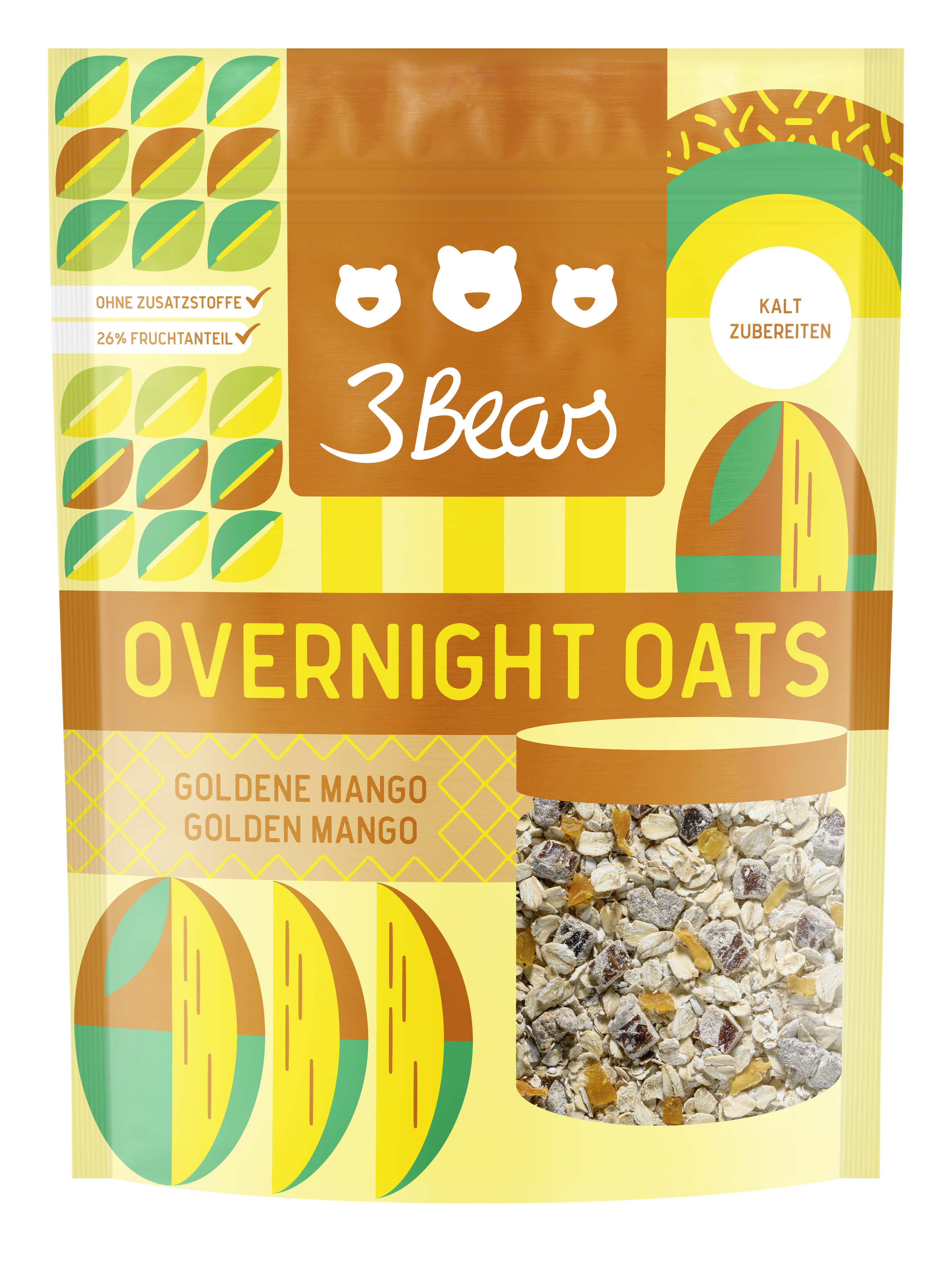 3Bears Overnight Oats Goldene Mango 400g
