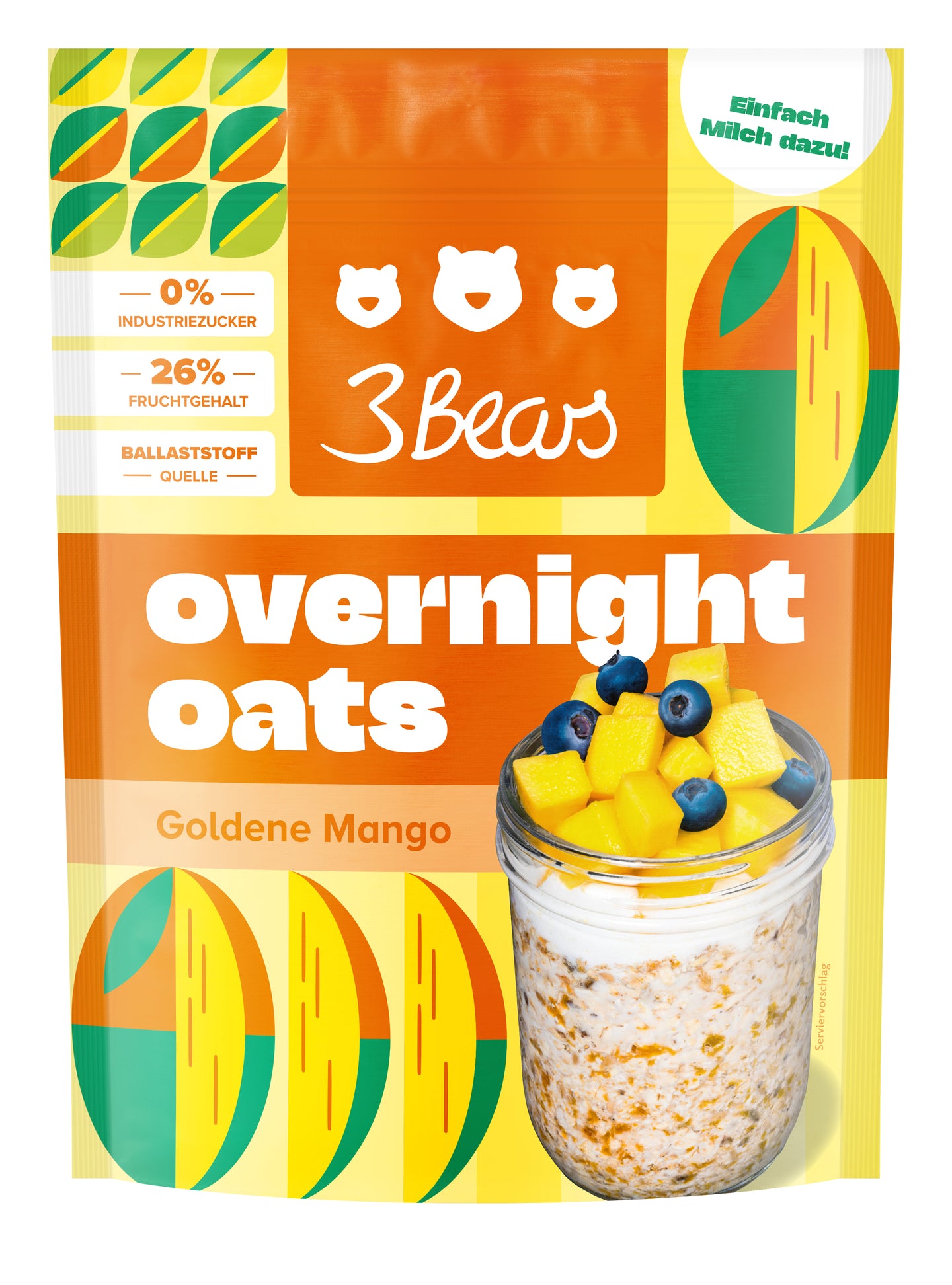 3Bears Overnight Oats Goldene Mango 400g
