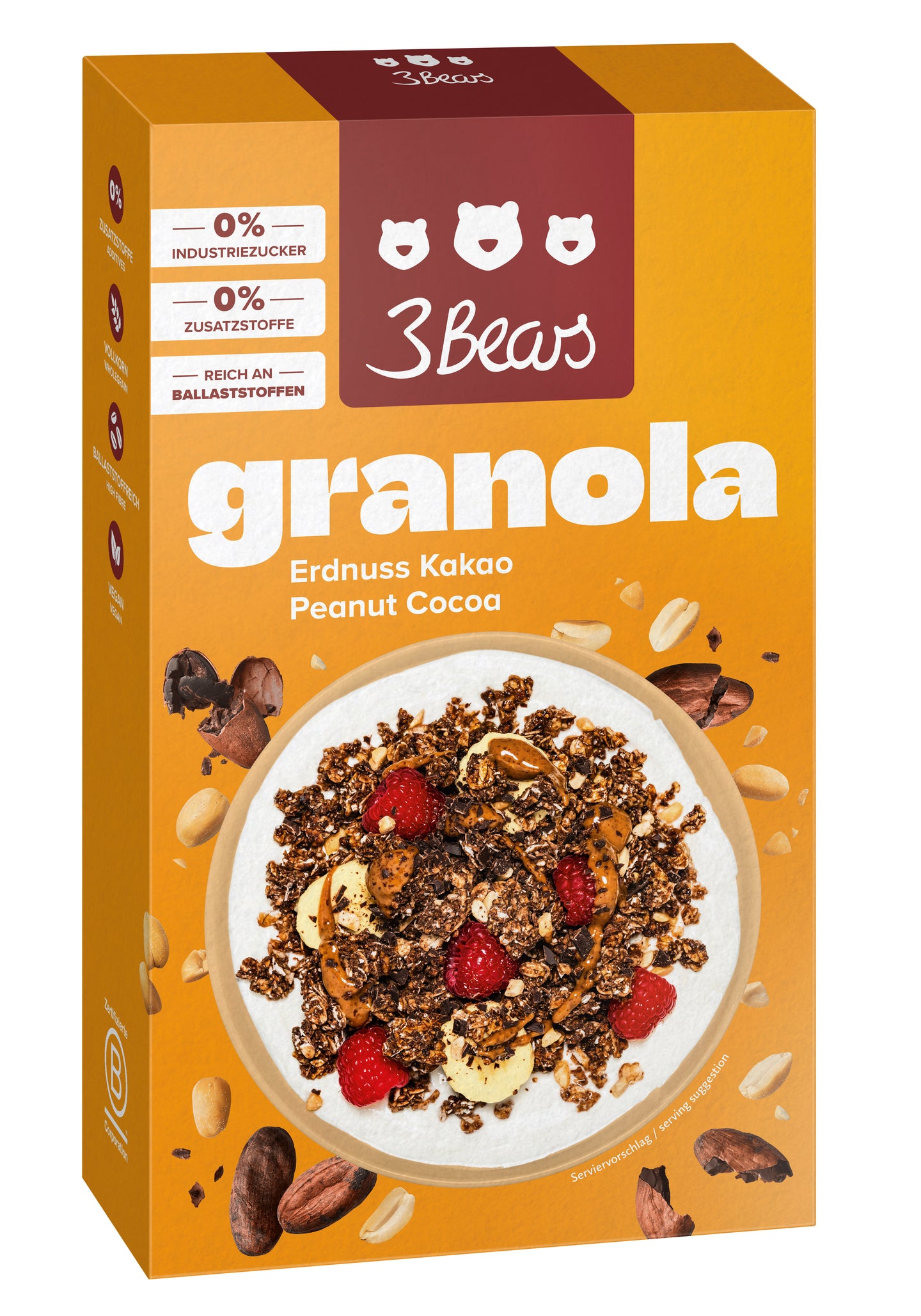 3Bears Erdnuss Kakao Granola 325g