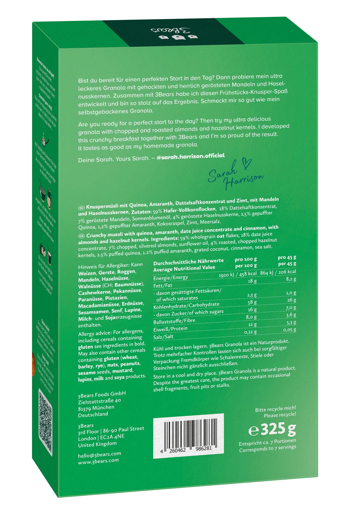 3Bears Roasted Nuts Granola 325g