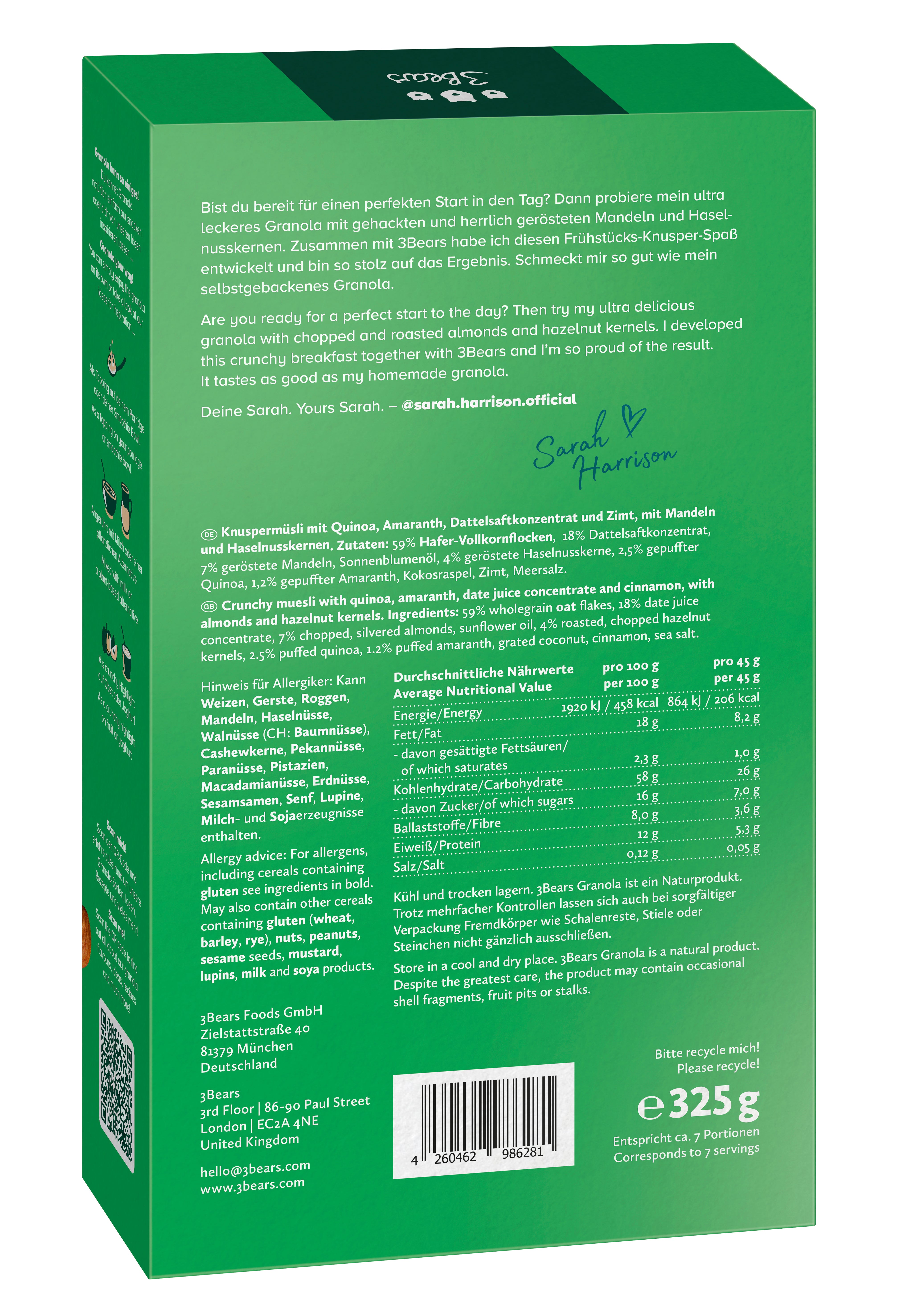 3Bears Roasted Nuts Granola 325g