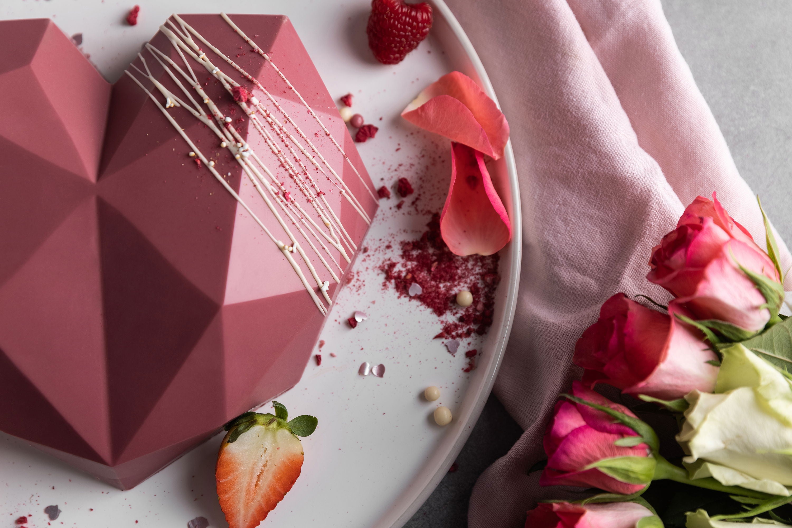 Sallys 3D Diamant-Herz Silikonbackform