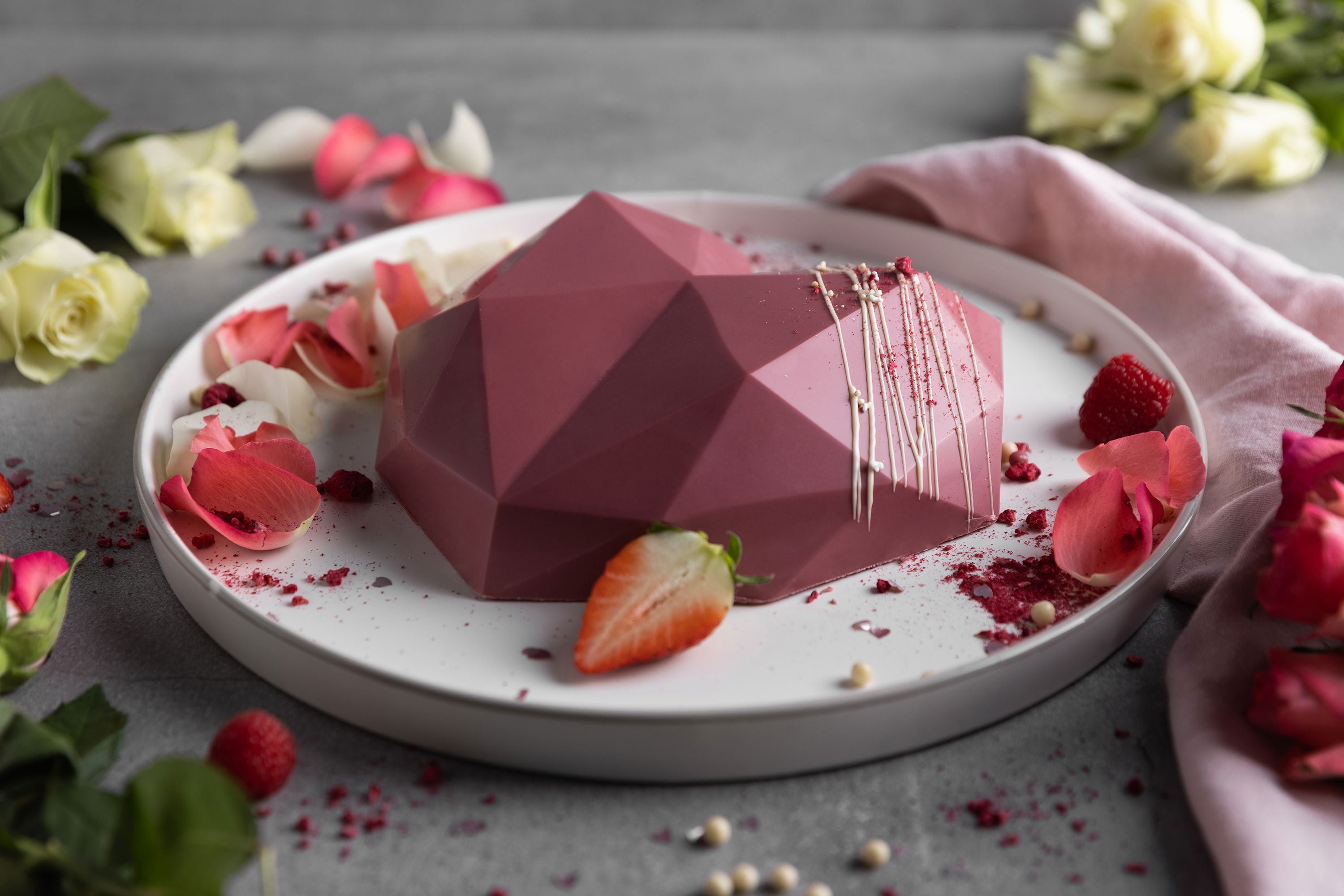 Sallys 3D Diamant-Herz Silikonbackform