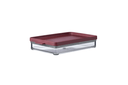 Eine flache Aufschnittdose in der Farbe berry