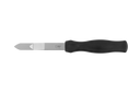 Ein kurzes Backformmesser mit schwarzem Griff