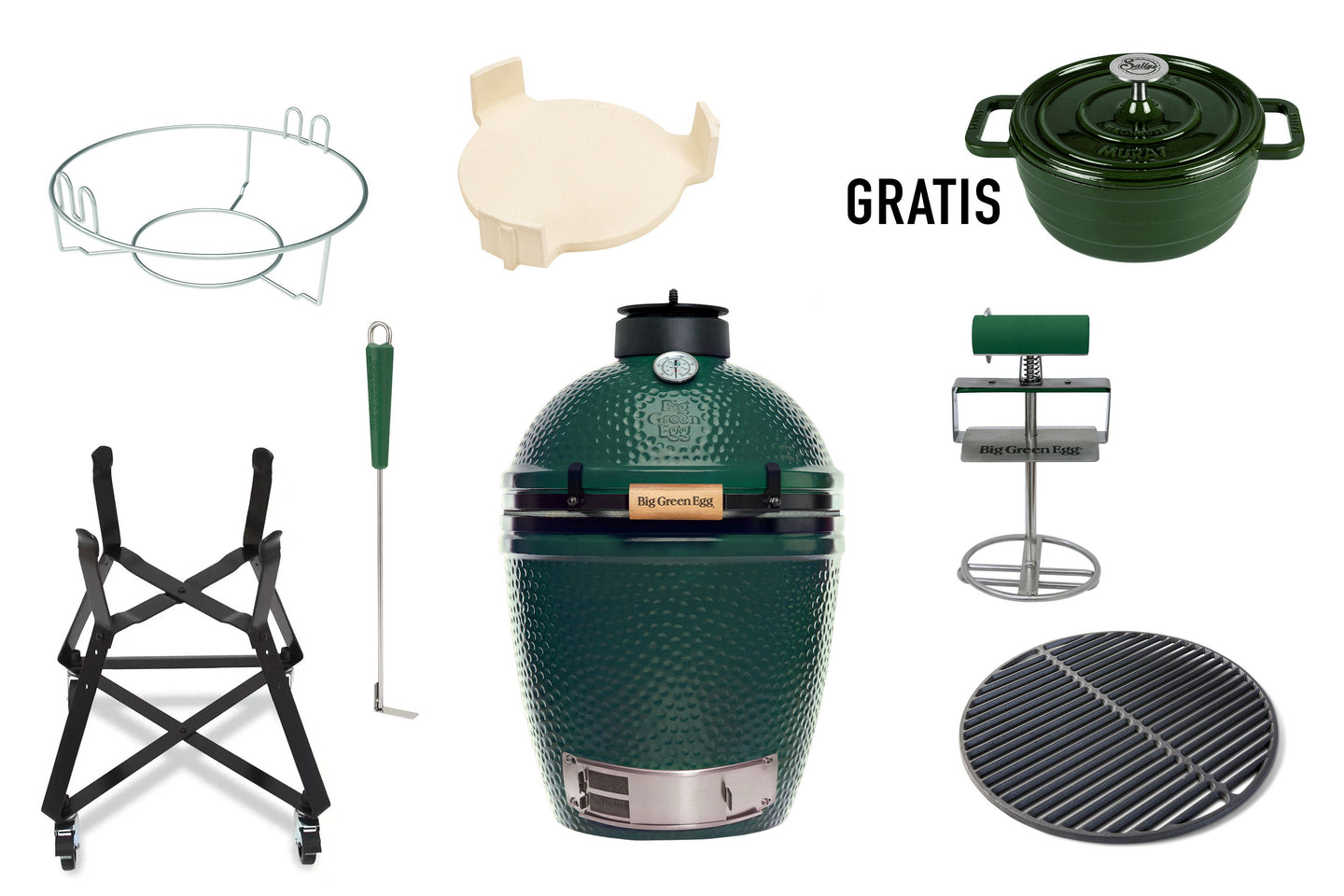 Big Green Egg Medium Set - inkl. Gusseisentopf