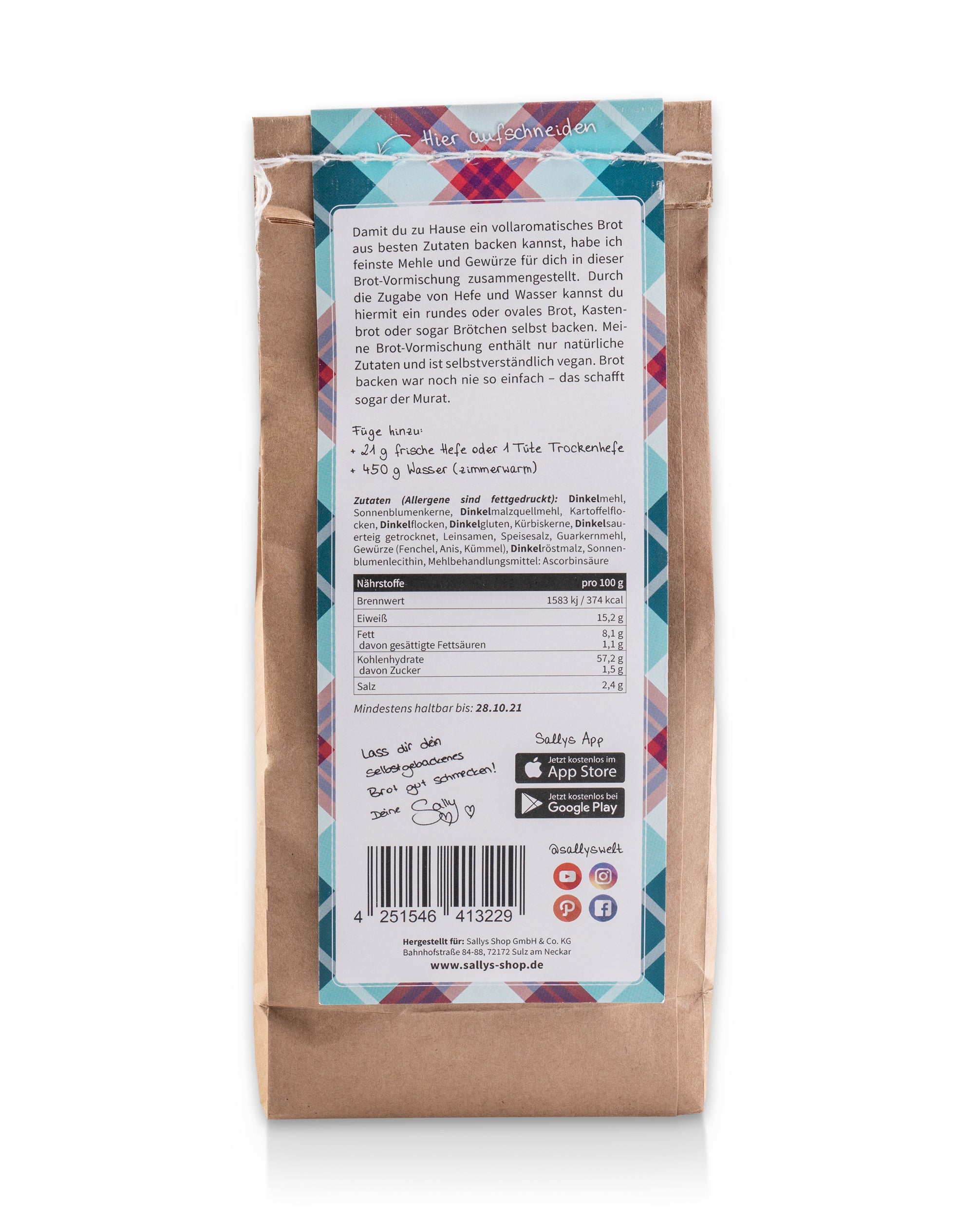 Sallys Brot #2 - Vormischung für Dinkelbrot (OHNE Weizen)