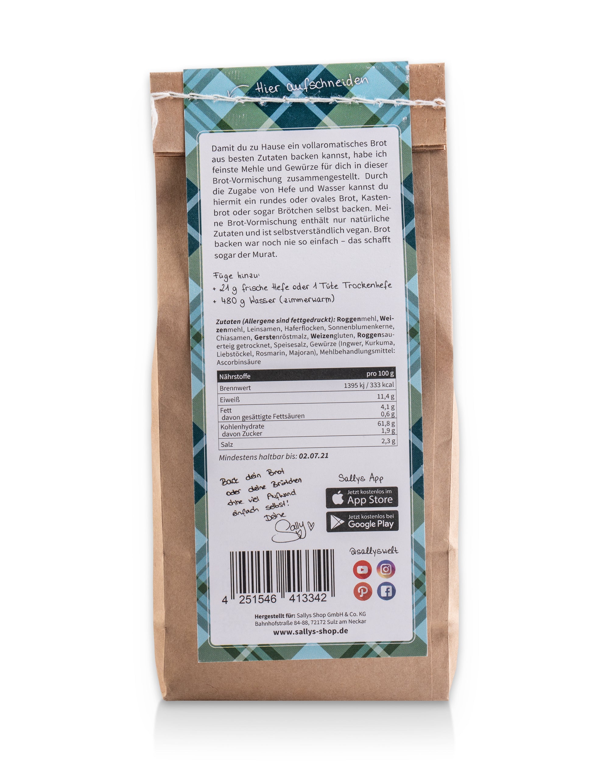 Sallys Brot #6 - Vormischung für würziges Roggenmischbrot