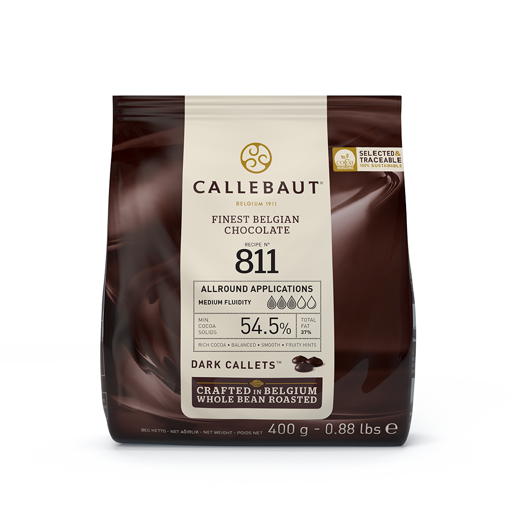 Eine Packung Callebaut dunkle Schokolade