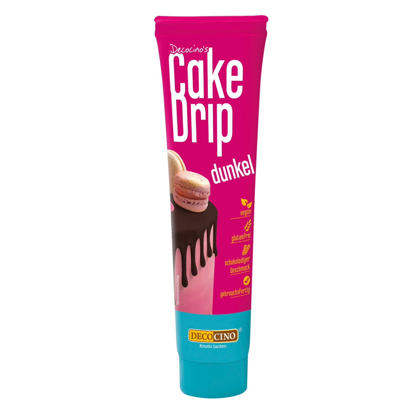 Eine Tube Cake Drip in braun