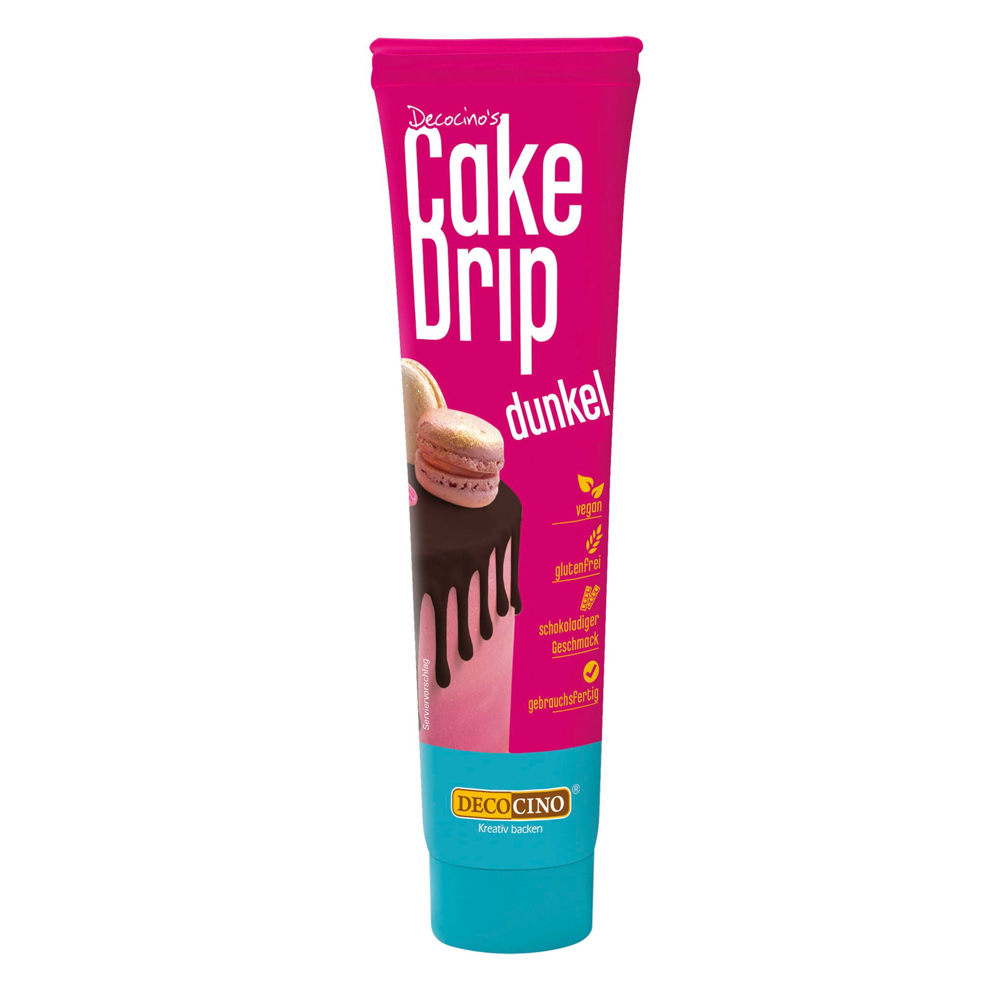 Eine Tube Cake Drip in braun