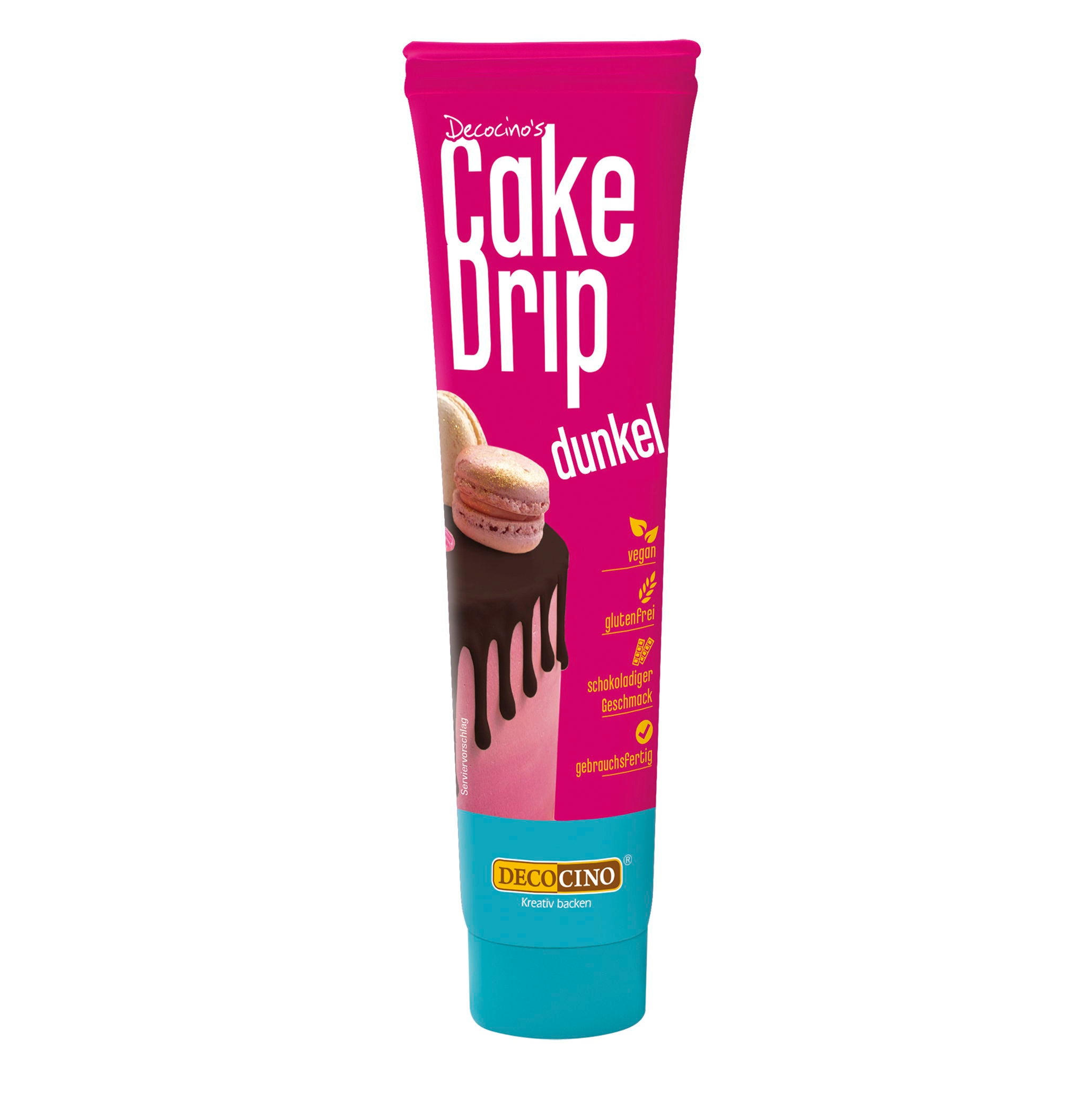 Eine Tube Cake Drip in braun
