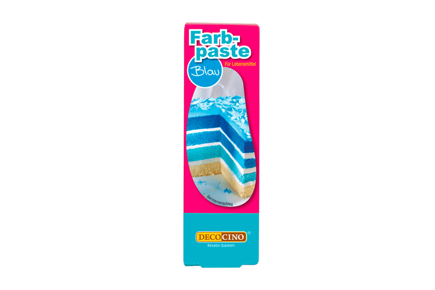 Eine Packung Farbpaste blau