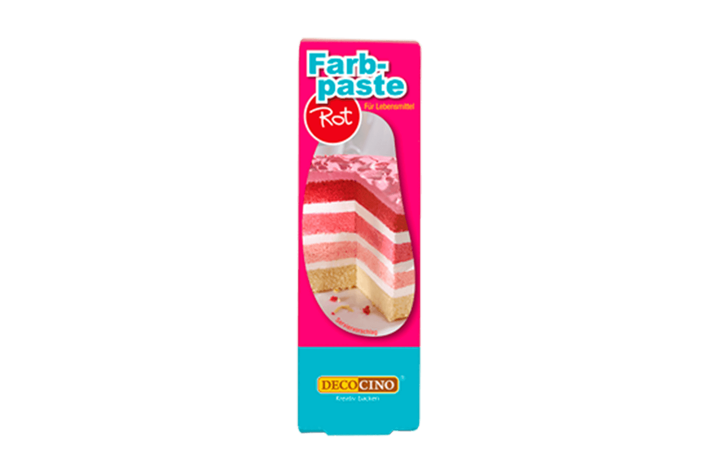 Eine Packung Farbpaste rot
