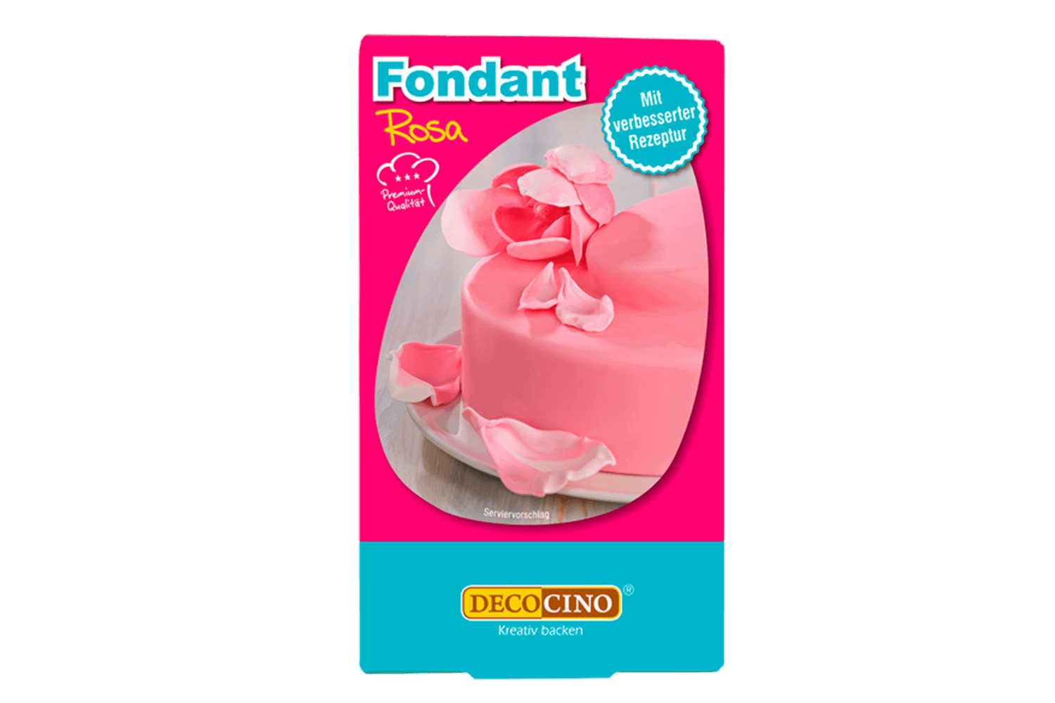 Eine Packung mit Fondant rosa