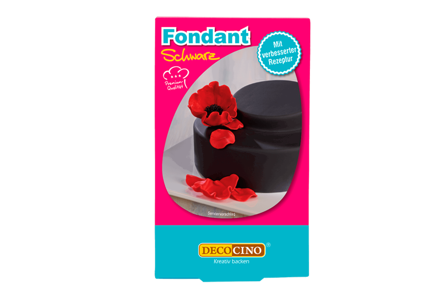 Eine Packung mit Fondant schwarz