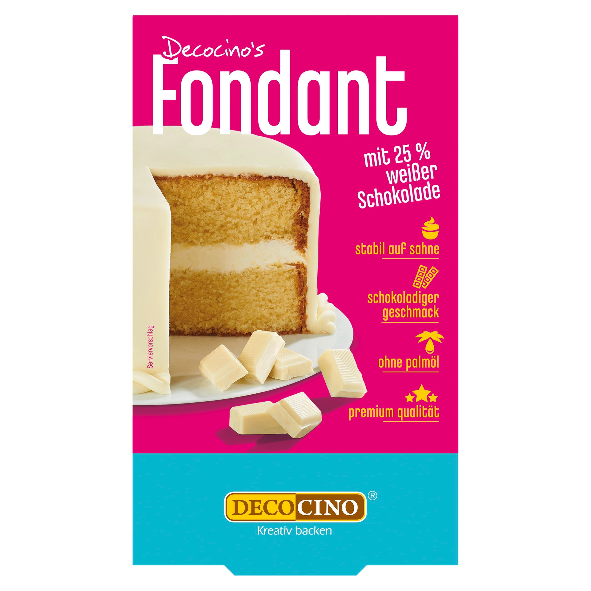 Eine Packung Fondant mit weißer Schokolade