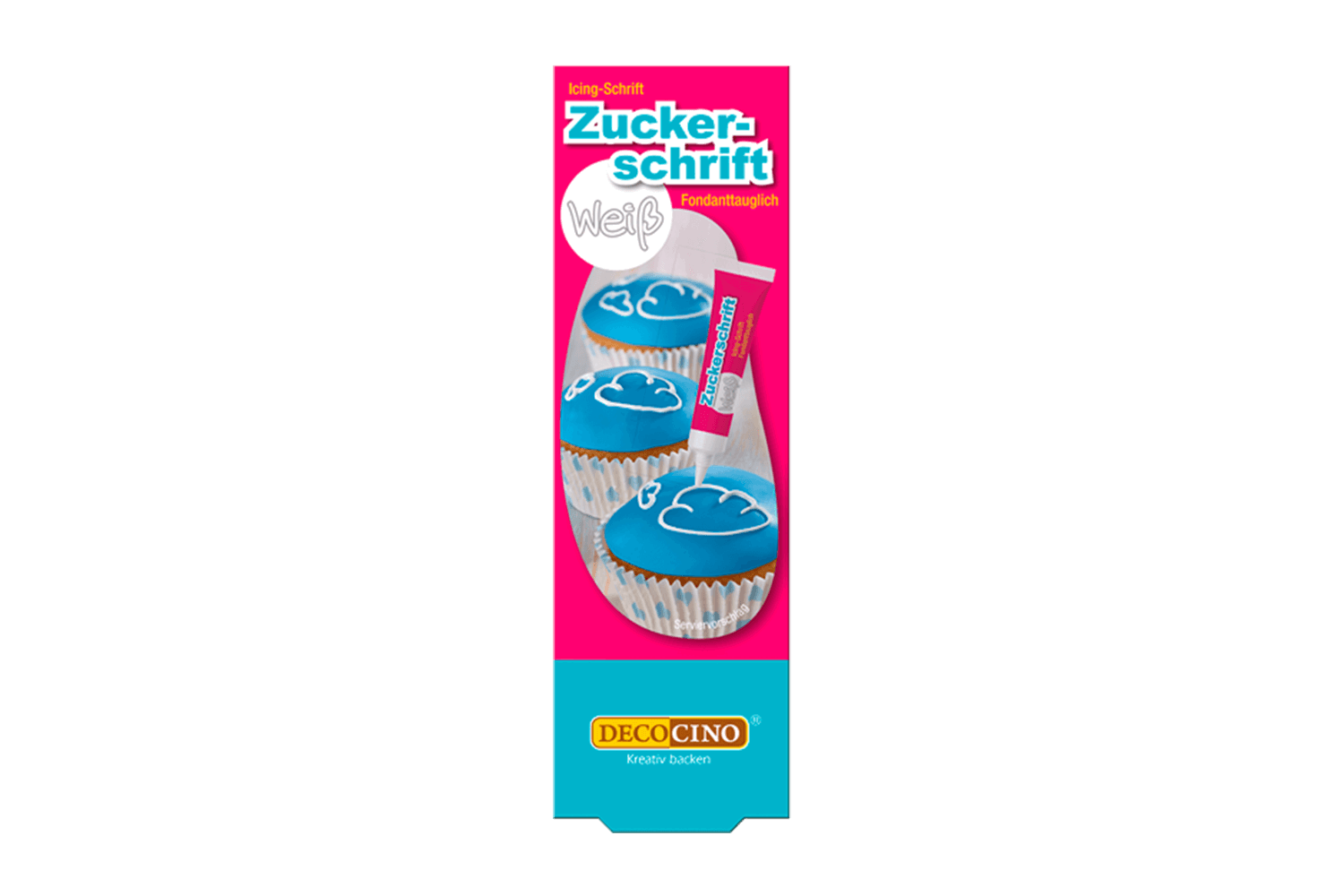 Eine Packung Zuckerschrift weiß