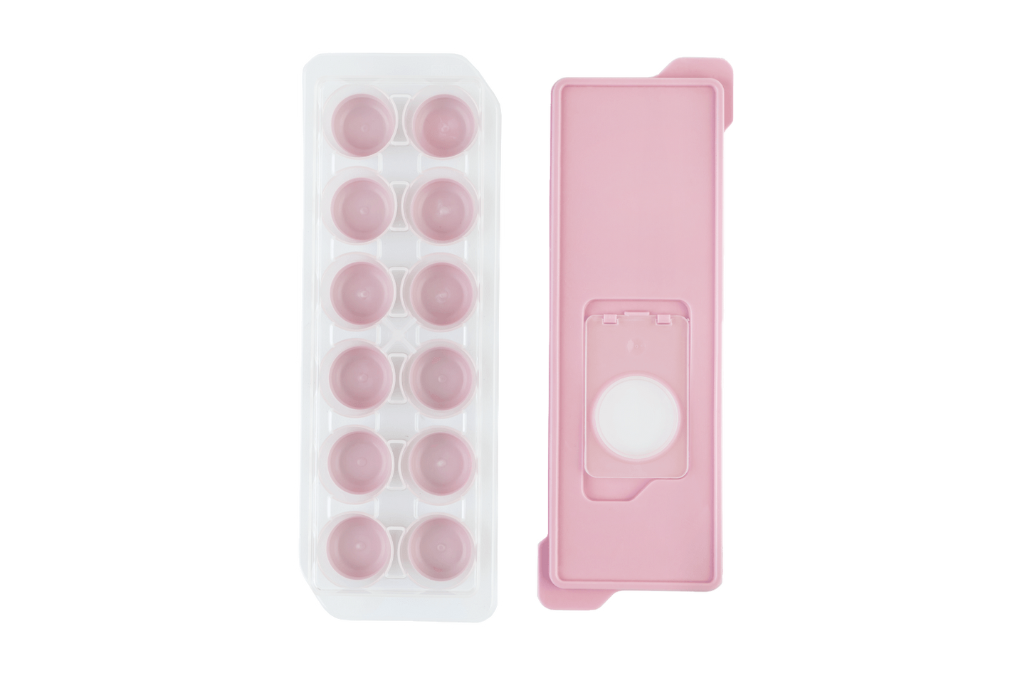 Eine pinke Eiswürfelform für runde Eiswürfel