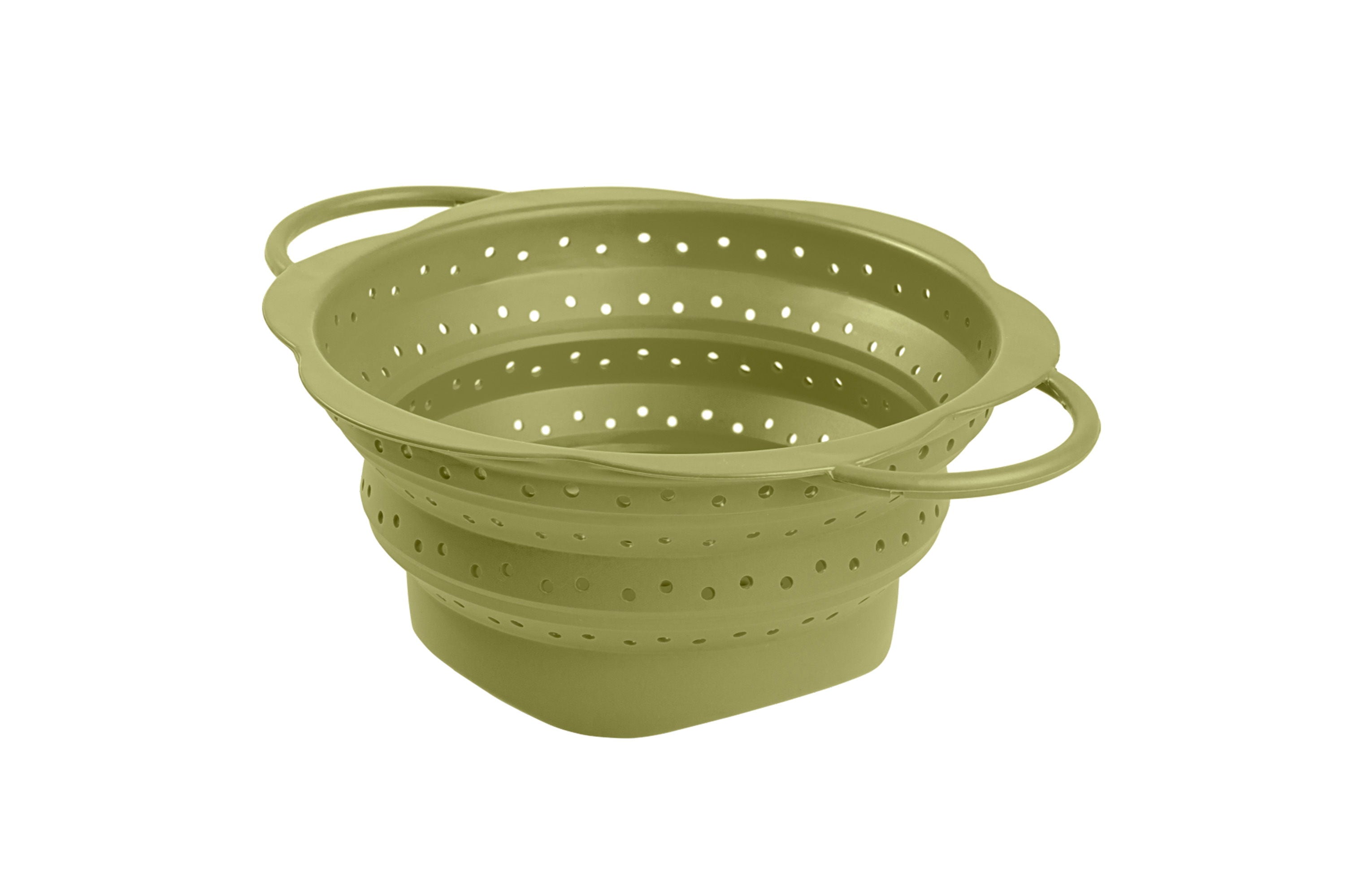 Ein olivfarbenes Faltsieb